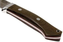 Bark River Classic Drop Point Hunter CPM 3V, Green Canvas Micarta, Red Liners -Knife Sales Store BRK02 135GNCRL 04 bark river brk02 135gncrl 04