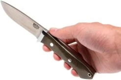 Bark River Classic Drop Point Hunter CPM 3V, Green Canvas Micarta, Red Liners -Knife Sales Store BRK02 135GNCRL 06 bark river brk02 135gncrl 06