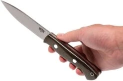 Bark River Aurora LT A2, Green Canvas Micarta, Red Liners -Knife Sales Store BRK06 113GRCRL 06 bark river brk06 113grcrl 06