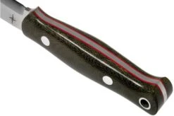 Bark River Bushcrafter I CPM 3V, Green Canvas Micarta, Red Liners -Knife Sales Store BRK06 131GNC RL 04 bark river knives