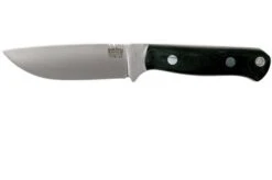 Bark River Bravo Necker II CPM 154CM, Black Canvas Micarta, Brown Sheath