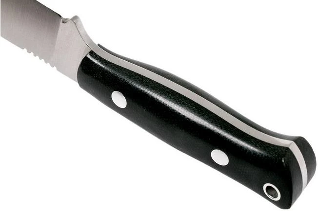 Bark River Bravo Necker II CPM 154CM, Black Canvas Micarta, Brown Sheath 6 Bark River Bravo Necker II CPM 154CM, Black Canvas Micarta, Brown Sheath - Image 4