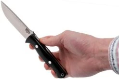 Bark River Gunny A2, Black Canvas Micarta, Brown Sheath -Knife Sales Store BRK07 011BRKC 06 bark river brk07 011brkc 06