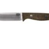 Bark River Gunny A2, Green Canvas Micarta, Brown Sheath