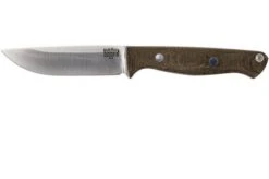 Bark River Gunny A2, Green Canvas Micarta, Brown Sheath