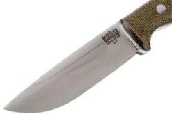 Bark River Gunny A2, Green Canvas Micarta, Brown Sheath -Knife Sales Store BRK07 011GNC RS 03 bark river brk07 011gnc rs 03