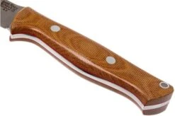 Bark River Gunny A2, Natural Canvas Micarta, Red Liners, Brown Sheath -Knife Sales Store BRK07 011NRCRL 04 bark river brk07 011nrcrl 04