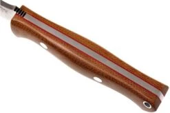 Bark River Gunny A2, Natural Canvas Micarta, Red Liners, Brown Sheath -Knife Sales Store BRK07 011NRCRL 05 bark river brk07 011nrcrl 05
