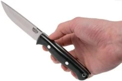 Bark River Gunny Scandi CPM 3V, Black Canvas Micarta, Brown Sheath -Knife Sales Store BRK07 024BRKC 06 bark river brk07 024brkc 06