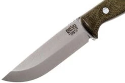 Bark River Gunny Scandi CPM 3V, Green Canvas Micarta, Brown Sheath -Knife Sales Store BRK07 024GNC 03 bark river brk07 024gnc 03