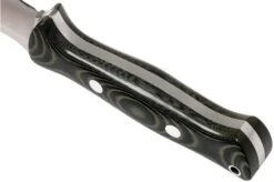 Bark River Bravo 1 A2, Black & Green Linnen Micarta, Brown Sheath -Knife Sales Store BRK07 111BGLM 04 bark river brk07 111bglm 04