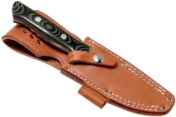 Bark River Bravo 1 A2, Black & Green Linnen Micarta, Brown Sheath -Knife Sales Store BRK07 111BGLM 07 bark river brk07 111bglm 07