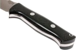 Bark River Bravo 1 A2, Black Canvas Micarta, Brown Sheath -Knife Sales Store BRK07 111BRKC 04 bark river brk07 111brkc 04