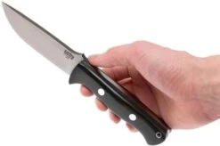 Bark River Bravo 1 A2, Black Canvas Micarta, Brown Sheath -Knife Sales Store BRK07 111BRKC 06 bark river brk07 111brkc 06