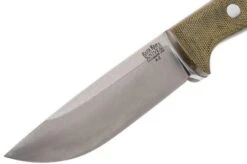 Bark River Bravo 1 A2 Rampless, Green Canvas Micarta, Brown Sheath -Knife Sales Store BRK07 111GNC RS 03 bark river brk07 111gnc rs 03