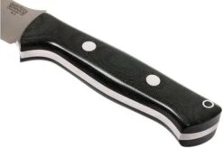 Bark River Bravo 1.5 A2, Black Canvas Micarta, Brown Sheath -Knife Sales Store BRK07 113BRKC 04 bark river brk07 113brkc 04