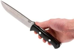 Bark River Bravo 1.5 A2, Black Canvas Micarta, Brown Sheath -Knife Sales Store BRK07 113BRKC 06 bark river brk07 113brkc 06