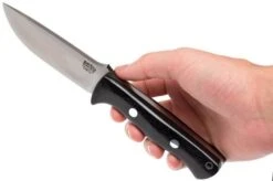 Bark River Bravo 1 CPM 3V, Black Canvas Micarta, Brown Sheath -Knife Sales Store BRK07 114BRKC 06 bark river brk07 114brkc 06