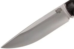 Bark River Bravo Vortex A2 Jimped, Black Canvas Micarta, Brown Sheath -Knife Sales Store BRK07 117FMBRKC JI 03 bark river brk07 117fmbrkc ji 03