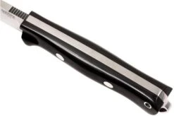 Bark River Bravo Vortex A2 Jimped, Black Canvas Micarta, Brown Sheath -Knife Sales Store BRK07 117FMBRKC JI 05 bark river brk07 117fmbrkc ji 05