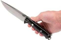 Bark River Bravo Vortex A2 Jimped, Black Canvas Micarta, Brown Sheath -Knife Sales Store BRK07 117FMBRKC JI 06 bark river brk07 117fmbrkc ji 06