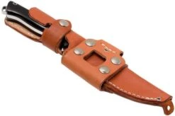 Bark River Bravo Vortex A2 Jimped, Black Canvas Micarta, Brown Sheath -Knife Sales Store BRK07 117FMBRKC JI 07 bark river brk07 117fmbrkc ji 07