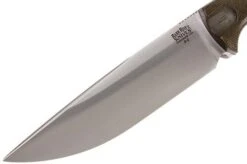 Bark River Bravo Vortex A2 Jimped, Green Canvas Micarta, Brown Sheath -Knife Sales Store BRK07 117FMGRC JI 03 bark river brk07 117fmgrc ji 03