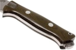 Bark River Bravo Vortex A2 Jimped, Green Canvas Micarta, Brown Sheath -Knife Sales Store BRK07 117FMGRC JI 04 bark river brk07 117fmgrc ji 04