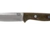 Bark River Bravo 1 CPM 3V Rampless, Green Canvas Micarta, Brown Sheath -Knife Sales Store BRK07 121GNC RS 01 bark river bravo brk07 121gnc rs 01