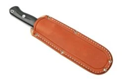 Bark River Bravo 1.2 CPM 3V Rampless, Black Canvas Micarta, Brown Sheath -Knife Sales Store BRK07 125BKC RS 06 barkriver