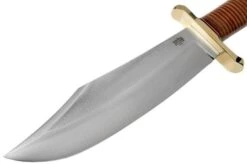 Bark River V-44 Bowie A2 Stacked Leather, Brass Double Quillion, Bowie-knife -Knife Sales Store BRK08 231SDL BDQ 03 bark river knives