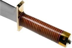 Bark River V-44 Bowie A2 Stacked Leather, Brass Double Quillion, Bowie-knife -Knife Sales Store BRK08 231SDL BDQ 04 bark river knives