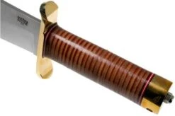Bark River V-44 Bowie A2 Stacked Leather, Brass Double Quillion, Bowie-knife -Knife Sales Store BRK08 231SDL BDQ 05 bark river knives