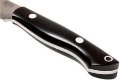 Bark River Mini Kalahari A2, Black Canvas Micarta, Brown Sheath -Knife Sales Store BRK12 012BRKC 04 bark river brk12 012brkc 04