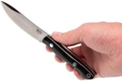 Bark River Mini Kalahari A2, Black Canvas Micarta, Brown Sheath -Knife Sales Store BRK12 012BRKC 06 bark river brk12 012brkc 06