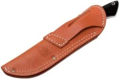 Bark River Kalahari Hunter A2, Black Canvas Micarta, Brown Sheath -Knife Sales Store BRK12 112BRKC 08 bark river brk12 112brkc 08