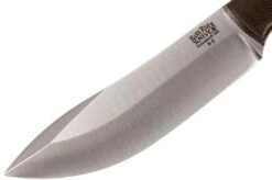 Bark River Kalahari Hunter A2, Green Canvas Micarta, Red Liners, Brown Sheath -Knife Sales Store BRK12 112GNCRL 03 bark river brk12 112gncrl 03