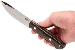 Bark River Kalahari Hunter A2, Green Canvas Micarta, Red Liners, Brown Sheath -Knife Sales Store BRK12 112GNCRL 06 bark river brk12 112gncrl 06