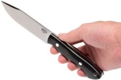 Bark River Sahara Hunter A2, Black Linen Micarta, Brown Sheath -Knife Sales Store BRK12 115BRKL 06 bark river brk12 115brkl 06