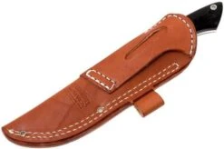 Bark River Sahara Hunter A2, Black Linen Micarta, Brown Sheath -Knife Sales Store BRK12 115BRKL 08 bark river brk12 115brkl 08