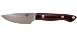 Bark River Kalahari Bushman A2, Maroon Linen Micarta, Brown Sheath